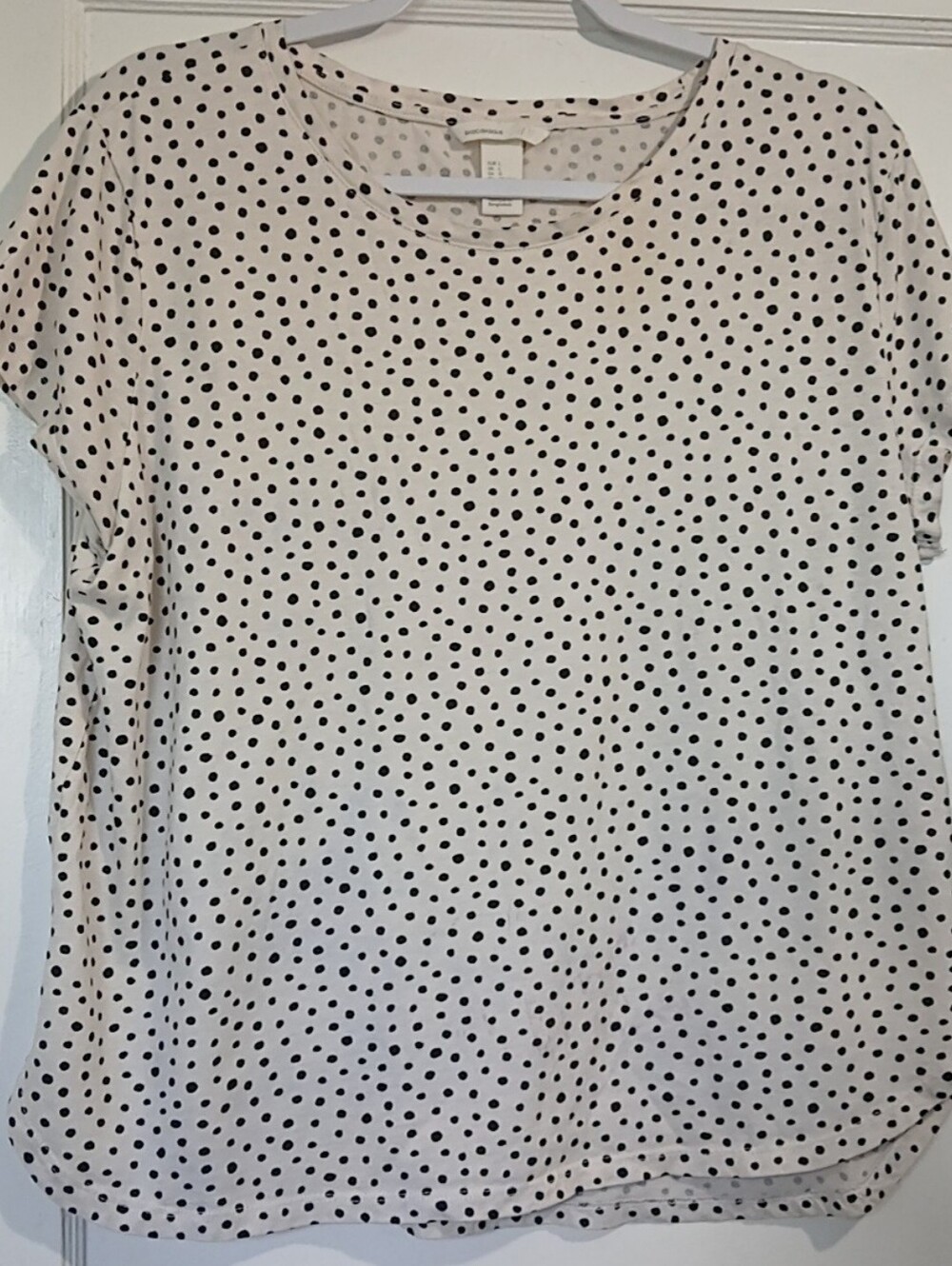 H&M Cream Polka Dot Short Sleeve Tee